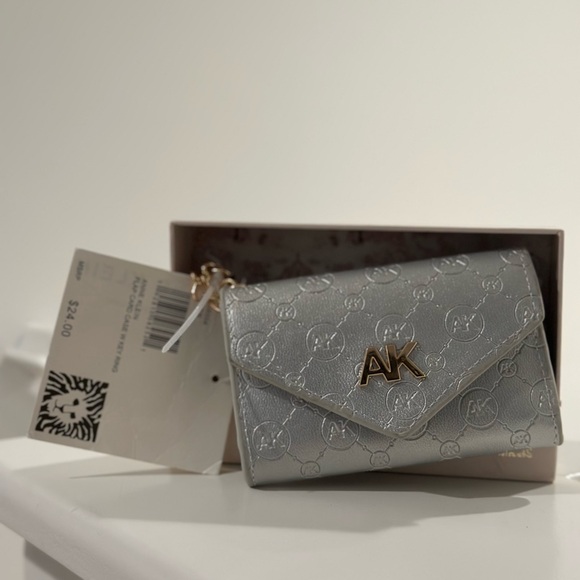 Anne Klein Silver Wallet with Gold Logo - Picture 1 of 2